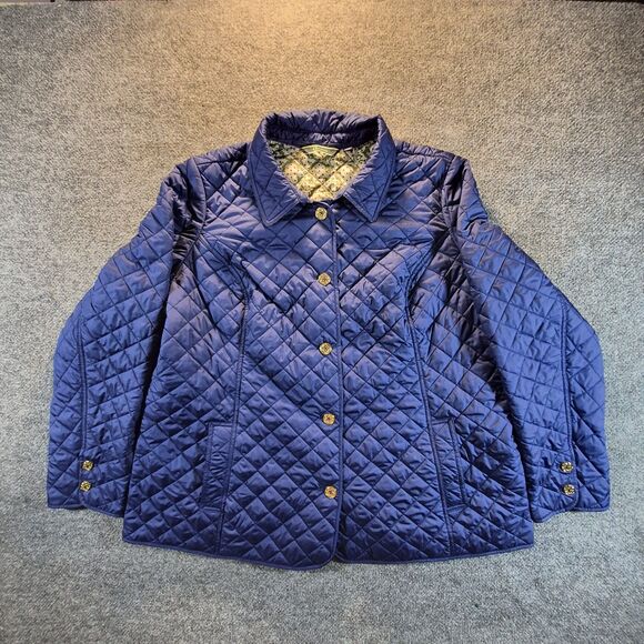 C. Wonder Jackets & Blazers - C Wonder Womens 2XL Blue Quilted Jacket Button Front Lightweight Coat Pockets